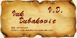 Vuk Dubaković vizit kartica